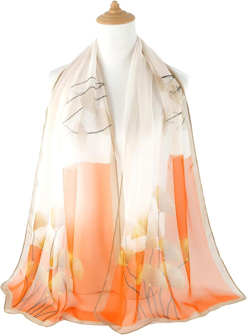 E-Clover Herebuy - Unique Women's Floral Scarves: Chiffon Flowers & Birds Printed Scarf - Image 4